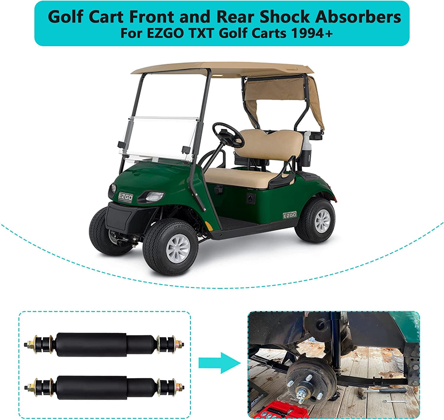 10L0L Golf Cart Shocks Absorber Front Rear for EZGO TXT 1994-up 70928-G01 , 2 PCS