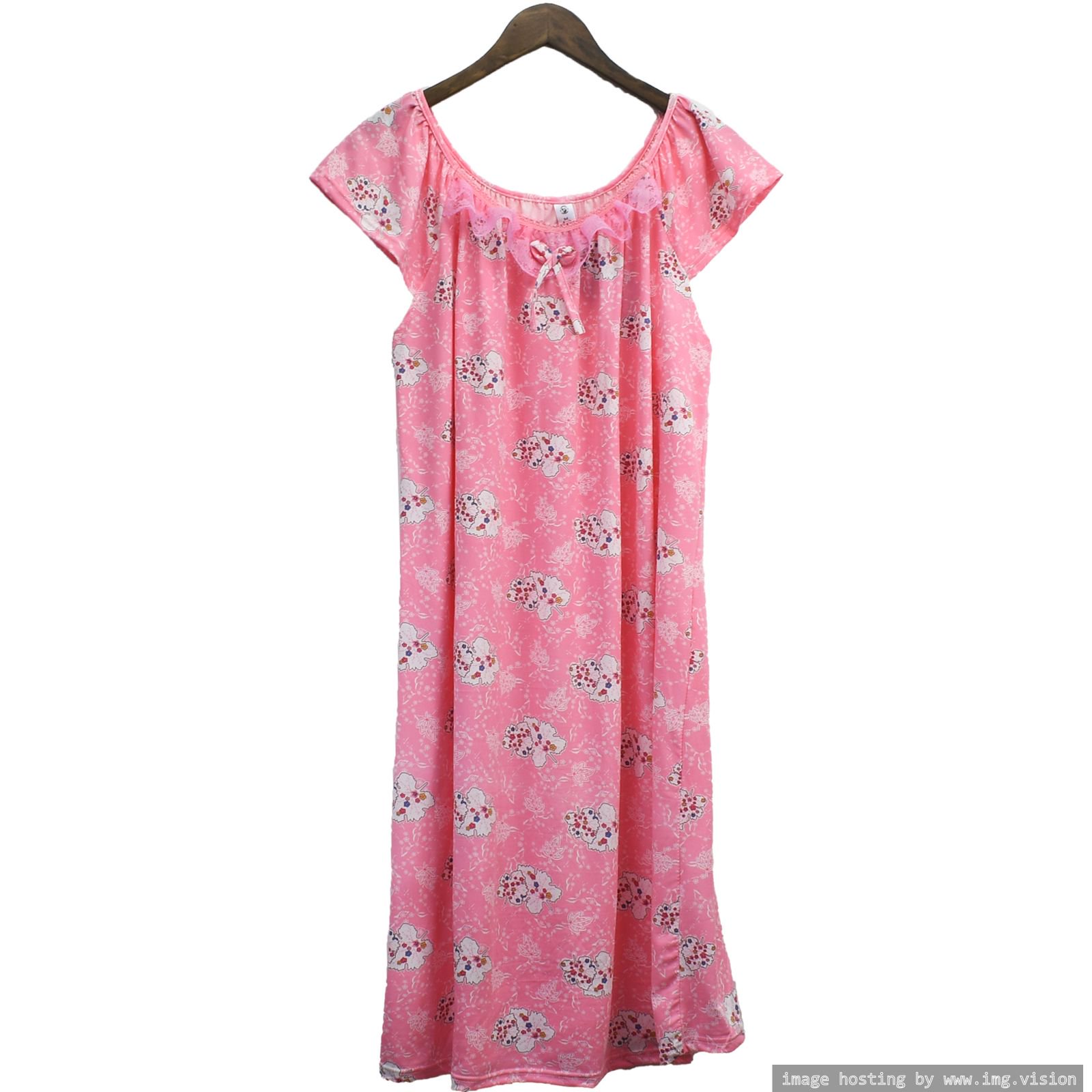 S.CHRISTINA Womens Pajamas Cotton Nightgown Floral Lace Sleepwear for