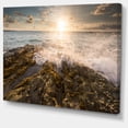 thumbnail image 2 of Sea Waves Impact on Rocky Shore - Beach Photo Canvas Print, 2 of 3