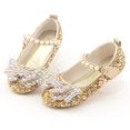 thumbnail image 2 of Girls Mary Jane Glitter Shoes Princess Ballerina Ballet Flats Flower Wedding Party Dress Shoes for Kids Toddler, 2 of 5
