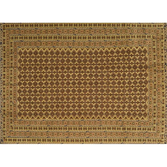Ahgly Company Indoor Rectangle Contemporary Saddle Brown Southwestern Area Rugs, Swatch Sample