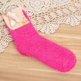 thumbnail image 2 of Vinsonshop Fuzzy Socks Crew Socks Warm Winter Socks for Women Gifts for Women Slipper Socks with Grips Grip Socks Fluzzy Socks Hot Pink One Size, 2 of 6