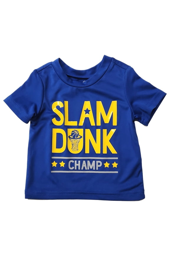 Infant Boys Blue & Yellow Slam Dunk T-Shirt Athletic Tee Shirt 3M