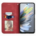thumbnail image 3 of Dteck Shockproof Case for Motorola Edge (2025), Magnetic PU Leather Flip Back Cover Foldable Cover Card Holder Slot Stand Back Cover, Red, 3 of 5