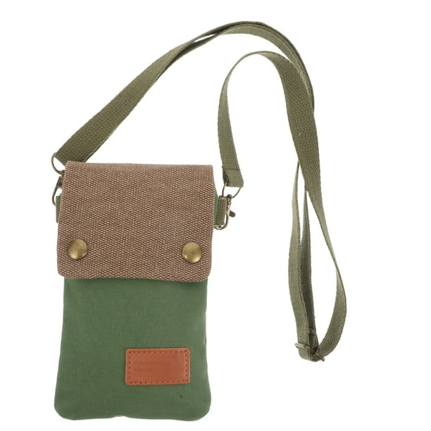 Bolso bandolera pequeño para mujer, bolso de lona para teléfono móvil con correa de hombro ajustable para uso diario.