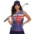 thumbnail image 6 of HUIACONG Retro 250th American Flag Stretchy Women's Sleeveless Golf Shirts, Anti Wrinkle Comfortable Athletic Tank Tops Shirts Half Zip Workout Tank Tops, 6 of 7