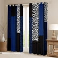 thumbnail image 2 of Homewish Blue White Black Black Out Curtains,Modern Asbtract Geometric Curtains Pack of 2 (42x63 Each),Leopard Pattern Zebra Striped Bedroom Curtains For Men Women,Super Cozy Room Decor, 2 of 6