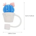 thumbnail image 3 of 6Pcs Silicone Straw Tips Cover Lovely Cartoon Reusable Drinking Straw Plugs Reusable Straw Tips Lids For Straws, 3 of 7
