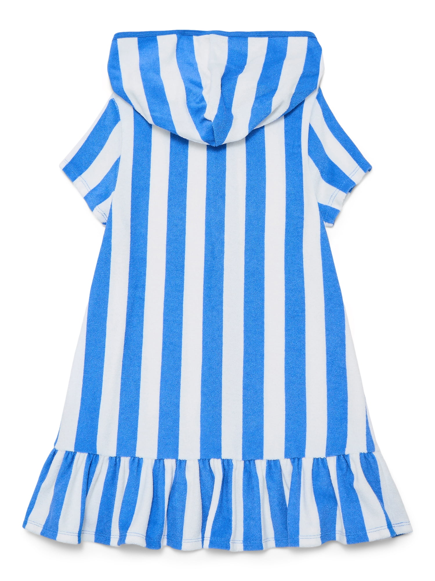 Wonder Nation Girls Terry Towel Swimsuit Coverup Dress with UPF 50+, Sizes 4-18 & Plus