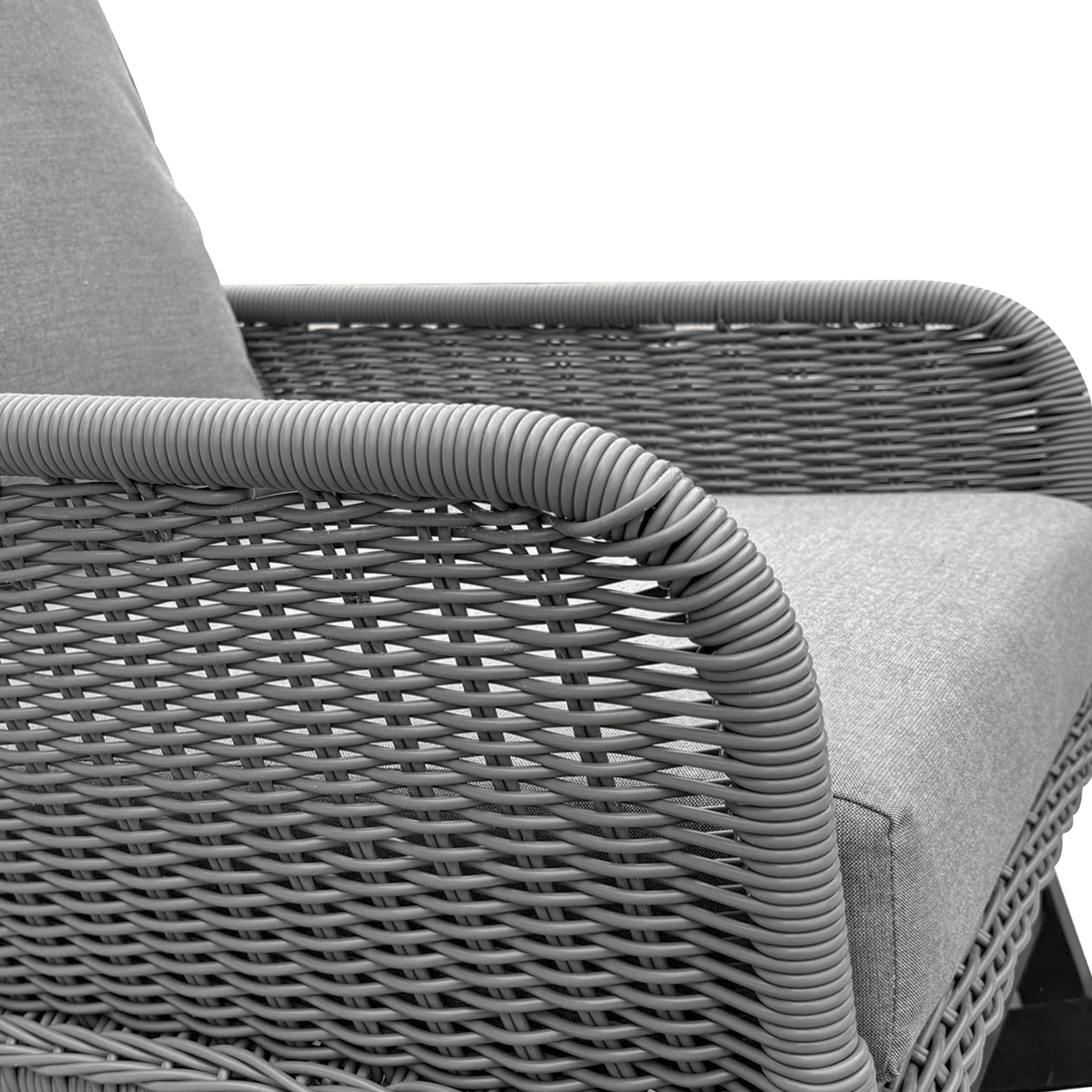 Euroco Modern Wicker Rocking Chair with Cushions, PE Rattan Patio Rocker with Wooden Frame for Indoor & Outdoor Use