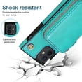 thumbnail image 3 of iPhone 12 Wallet Case, iPhone 12 Pro Case, Dteck Zipper Crossbody Phone Case with Card Holder Wrist Strap Purse Cover Compatible with iPhone 12 Pro / iPhone 12 6.1 inch, Green, 3 of 9