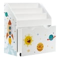 thumbnail image 1 of SONGMICS - Organizador de Juguetes, librero para niños con 3 estantes, Caja de Almacenamiento extraíble con Ruedas, para habitación de niños y Sala de Juegos, Tema Espacial, UGKR41WT, 1 of 8