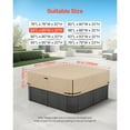 thumbnail image 2 of KFFKFF Outdoor Hot Tub Cover, 85 x 85 x 20 Inch Weather-Resistant and Waterproof Protector, Durable 600D Oxford Fabric with 950N Tear Resistance, Square Spa Cover for Hot Tubs, Brown, 2 of 9