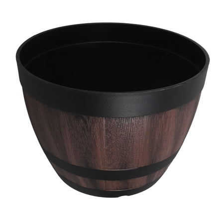 FOMIYES Resin Barrel Planter Multi 1Set 11.8X11.8X8.3In