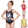 thumbnail image 5 of Gyratedream 2-12 Years Kids Girls Cartoon One-Pieces Swimsuit Racer Bathing Suit, 5 of 6
