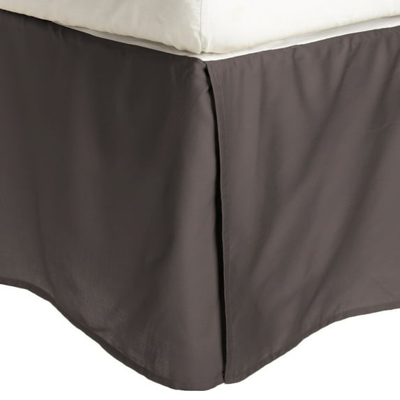 Solid Wrinkle-Resistant Brushed Microfiber Bed SKirt by Blue Nile Mills, Twin XL, Charcoal