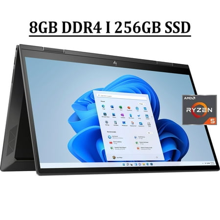 HP Envy X360 15 2-in-1 Business Laptop 15.6" FHD IPS Touchscreen AMD Ryzen 5000 Hexa-Core Ryzen 5 5625U Processor 8GB DDR4 256GB SSD Backlit Keyboard B&O Audio HDMI USB-C Webcam Win11 Black
