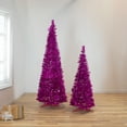 thumbnail image 2 of Northlight 4' Pink Tinsel Pop-Up Artificial Christmas Tree, Unlit, 2 of 6