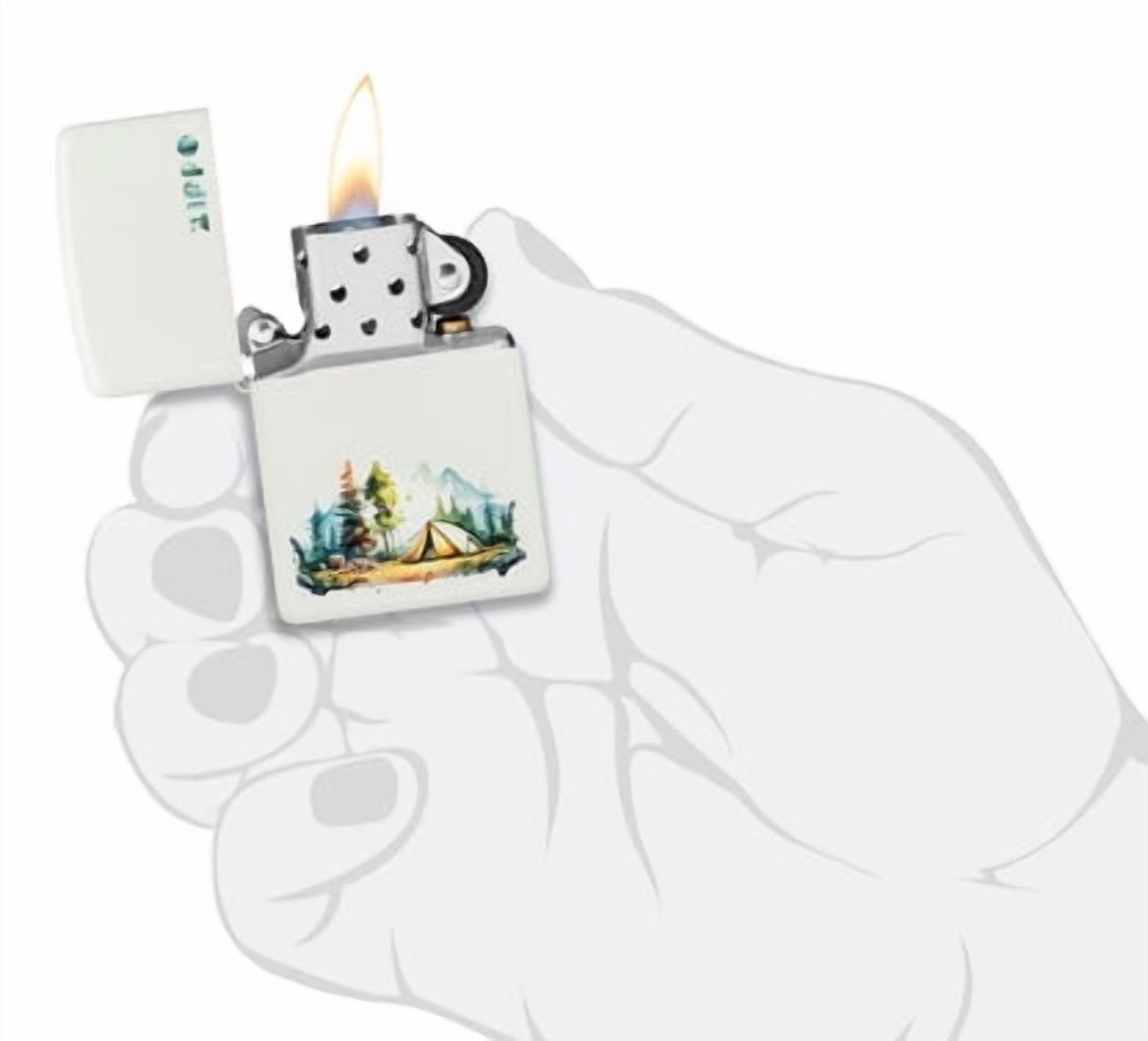 Zippo Lighter - Customized Engraved Message on Windproof Camping Design 46474