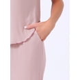 thumbnail image 5 of DARING DIVA Women's Pajama Sets Sleepwear Built-in Shelf Bra Short Sleeve Tops L Pink, 5 of 7