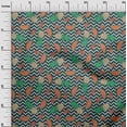 thumbnail image 3 of oneOone Viscose Chiffon Dark Teal Green Fabric Tropical Fruits With Chevron Sewing Fabric By The Yard Printed Diy Clothing Sewing Supplies 42 Inch Wide, 3 of 4