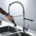 thumbnail image 3 of SalonMore Modern Commercial Double Lever Pull Out Sprayer Kitchen Faucet, High Arch Spring Pull Down Kitchen Sink Faucet, 3 of 5