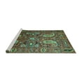 thumbnail image 2 of Ahgly Company Machine Washable Indoor Square Persian Turquoise Blue Traditional Area Rugs, 4' Square, 2 of 4