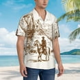 thumbnail image 5 of Xecao Western Desert Cowboys print Hawaiian shirt - a stylish short-sleeve button-down for men, perfect for casual beach and tropical outings., 5 of 9