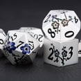 thumbnail image 5 of 7 PCS Solid Metallic Flower D&D Dice Set,Metal Dungeons and Dragons Dice Set with Gift Box for DND Tabletop Game (Silver-Seven Colour Brocade), 5 of 5