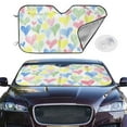 thumbnail image 2 of Fotbe Hand Drawn Colored Hearts Car Windshield Sunshade | Sun Visor Protector Front Window Shade, Keeps Out UV Rays, Keeps Your Vehicle Cool-, 2 of 7