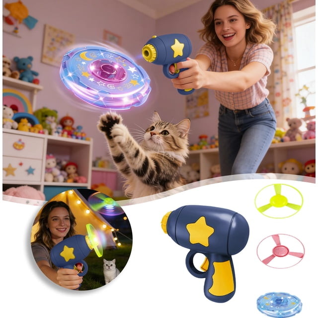 Catapult Interactive Cat & Outdoor Flying Saucer Glowing LED Catapult For Exercise & Night Play For Hobbyists & Lovers