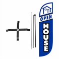 thumbnail image 1 of LookOurWay Feather Flag Set - 5ft Tall Advertising Banner Flag with Pole Kit and X-Stand for Business Promotion - Open House Sign for Real Estate Advertising, Blue, 1 of 2