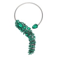 thumbnail image 1 of Youkk Femmes Col Partie Décoratif Choker Strass Collier Mode Bijoux à la Mode Dressing Cou Décoration Portable Blanc Vert, 1 of 6