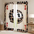 thumbnail image 2 of Erosebridal Leopard Print 8 Ball Playing Card Print Black Out Curtains, Sports Monogram Curtains Pack of 2 (42x63 Each) for Kids Boys and Girls, 2 of 6