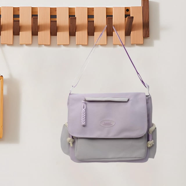 Bolso de hombro para mujer, bolso cruzado sencillo de nailon para desplazamientos, citas, regalos, vacaciones Púrpura