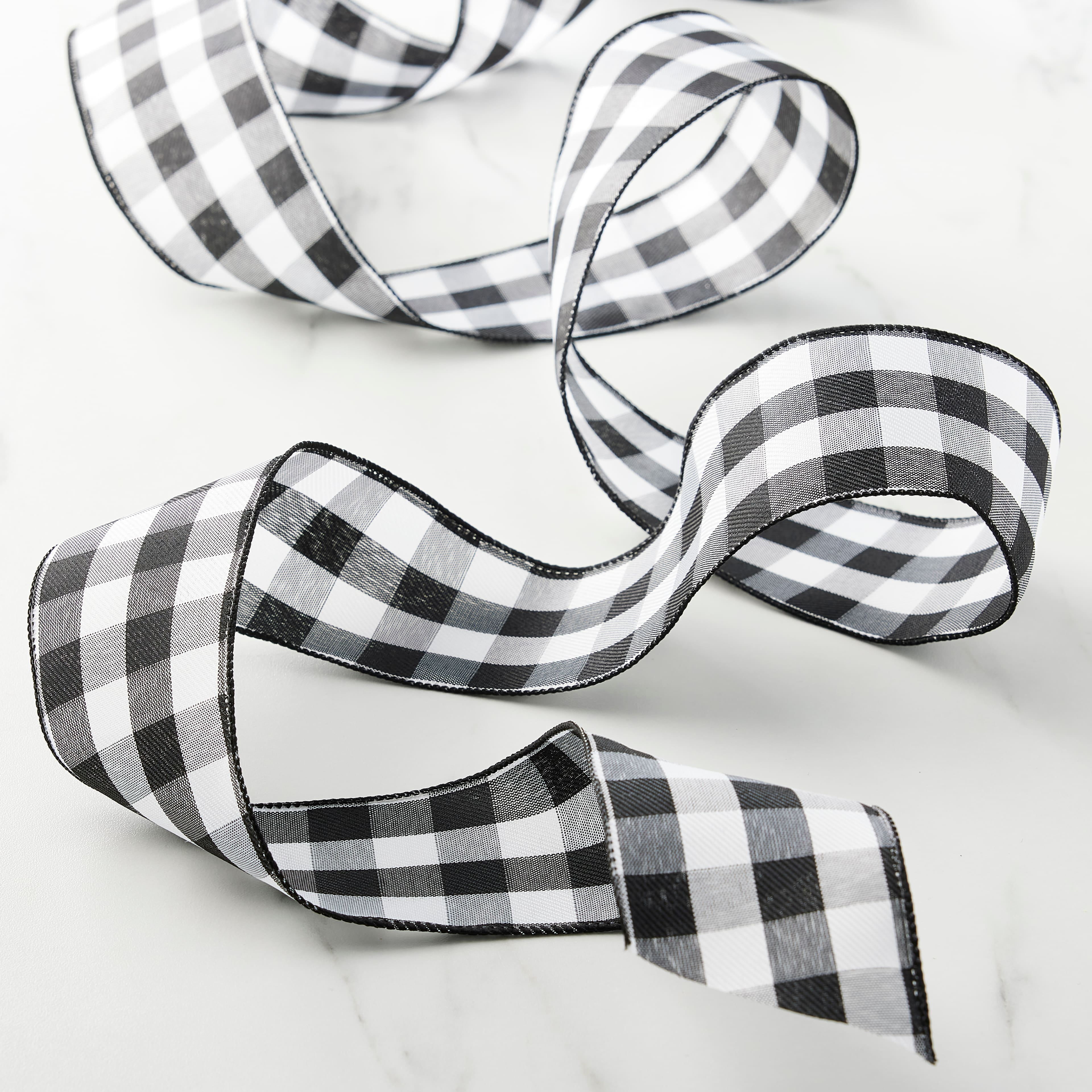 12 Pack: 2.5" x 8.3yd. Wired Gingham Ribbon by Celebrate It