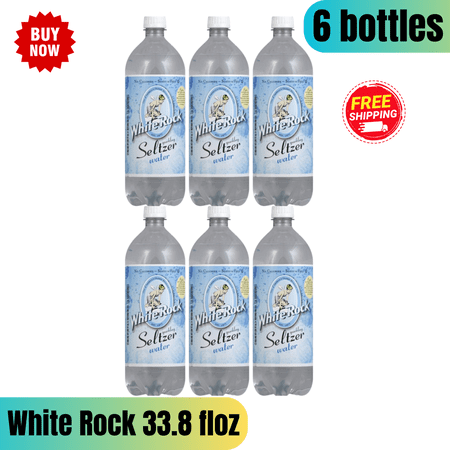 White Rock Sparkling Seltzer Water, 33.8 fl oz Bottles, 6-Pack