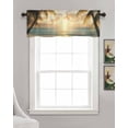 thumbnail image 3 of Summer Coastal Beach Kitchen Valances for Windows Farmhouse Linen Window Valance Curtain for Living Room Window Treatment Coastal Ocean Tropical Palm Tree Valance Rod Pocket Topper, 60 x 18 Inch, 3 of 6