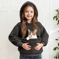 thumbnail image 2 of Shadoumai Cat Pouch Hoodie For Girls Kangaroo Pocket Dog Pouch Kids Sweatshirts Pet Carrier Pullover Animal Holder Long Sleeve Hoodies, 2 of 6