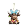 thumbnail image 2 of Wooowa Easter Acrylic Highland Cow Pendant, Creative Small Hanging Figurine, Holiday Decor for Door Window Garden, 2 of 7