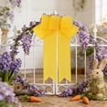 thumbnail image 6 of POLISE Spaces Handmade Linen Solid Color Ribbon Bow – 9.8x7.1 Inch 2pc Cloth Bow Pendant, Spring Easter Party Wedding Decoration, Wall Window Arch Hanging Ornament Home Accent, 6 of 6