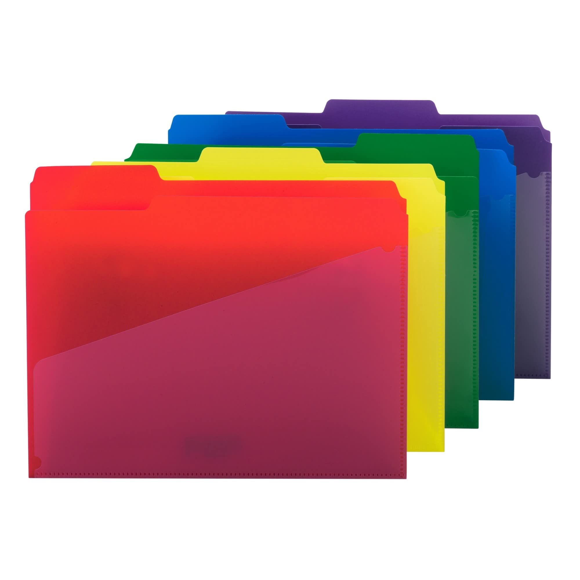 Smead® Poly Folders With Slash Pocket, Letter Size, Assorted Colors, Pack Of 30