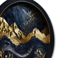 thumbnail image 3 of Designart "Frosted River and Mountain Gold II" Landscape Forest River Mountains Metal Round Art Living Room, 3 of 5
