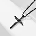 thumbnail image 5 of Flydeer Cross Necklace for Men Titanium Steel Black Nail Cross Pendant Necklace for Mens Christian Gifts for Men Women, 5 of 7