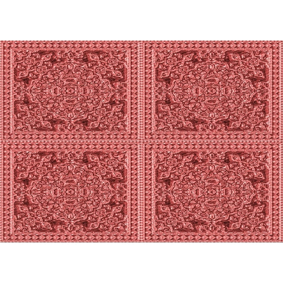 Ahgly Company Machine Washable Indoor Rectangle Transitional Red Area Rugs, 2' x 4'