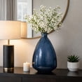 thumbnail image 3 of Round Silhouette Glass Vase for Living Room and Home Decor - Decorative Flower Vase for Mantel, Bedroom, or Office Display - House Accent for Entryway Table Decor or Window Sill - 19", Blue, 3 of 14