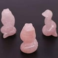 thumbnail image 4 of HOOUN 1.5" Natural Crystal Snake Carved Quartz Stone Serpent Rock Healing Reiki Decor-Rose Quartz-1PC (Random Pick), 4 of 5