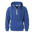 thumbnail image 4 of MHFRRA Sudadera con Capucha, Cuello Alto, Media Cremallera y Forro, Manga Larga, Térmica, Cálida, Deportiva, para Exteriores, Informal, Ajuste Cómodo Azul, 4 of 8