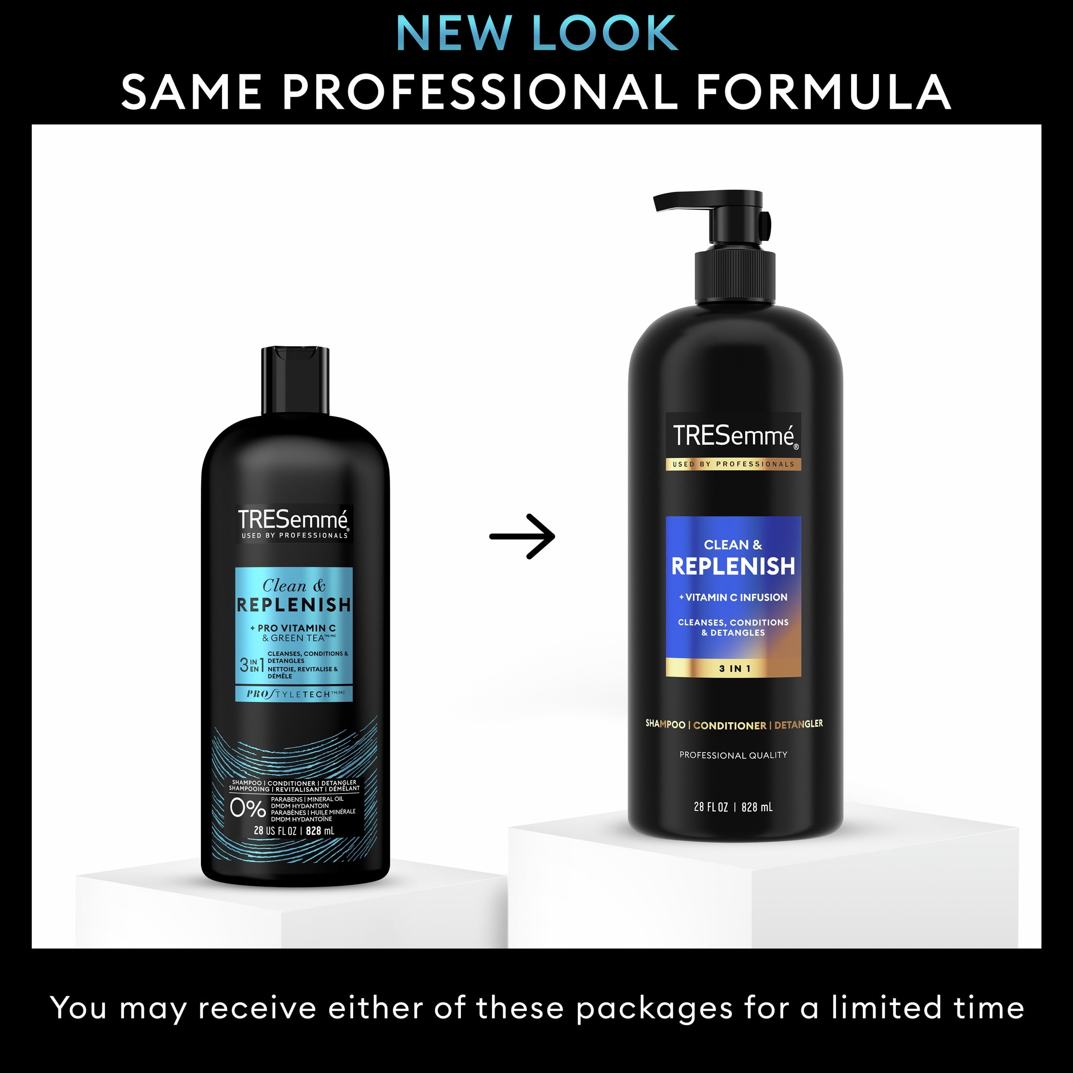 Tresemme 3-in-1 Shampoo, Conditioner & Detangler, Vitamin C, Green