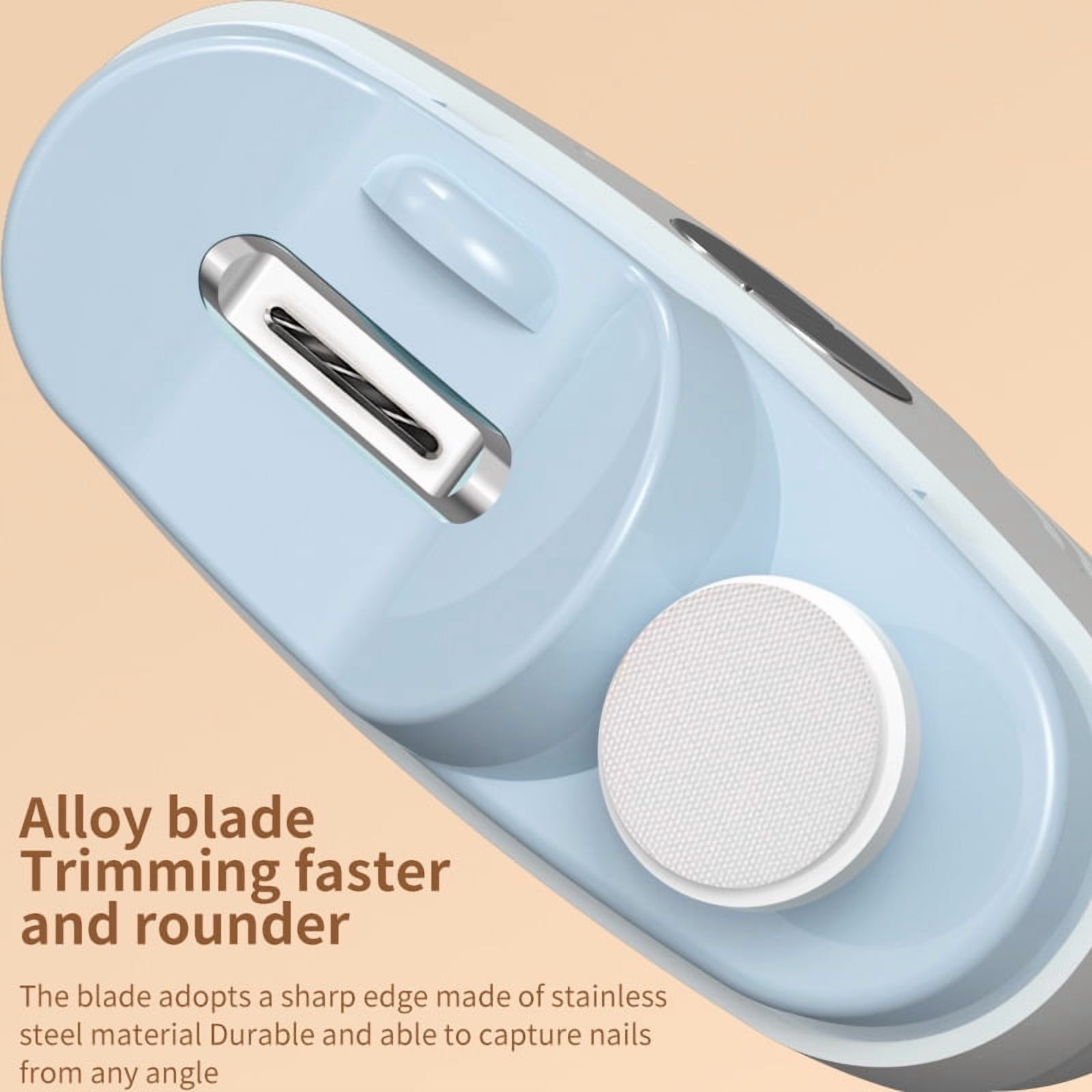 Electric Nail Clipper, 3-Speed Automatic Nail Trimmer, 360° Rotating Grinding Nail File for Kids, Seniors & Adults, Safe for Thick Nails